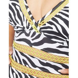 NWT Ruby Ribbon St Tropez one piece Zebra suit, size 12